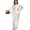 Plus Size Women African Clothes 2 Piece Set Danshiki Wedding Party Suits Ankara Trousers Puff Sleeve South Africa Outfits
