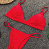 Bikini 2025 New Women's Split Solid Color Adjustable Size Swimsuit