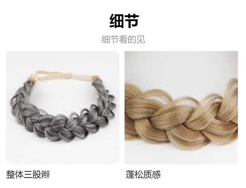 Synthetic Premium Adjustable Handmade Braided Elastic Band Hair Fashion Braiding Hair Headband Headwear For Women
