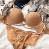 2 Pieces Sexy Underwear Set for Women Classic Cross Hollow Bra Sparkle Rhinestones Lingerie Deep V Push Up Brassiere Set