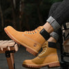 Boots Men High Top Boots High Quality Women Leather Shoes Fashion Outdoor Sneakers Men Lace Up Non-Slip Ankle Boots for Couple