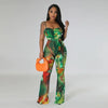 Floral Printed Jumpsuits Summer Outfits for Women 2024 Clubwear Spaghetti Strap Skinny One Pieces Romper Summer Beach Wear