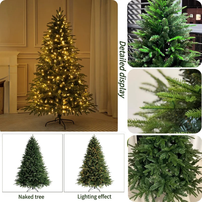Artificial Christmas Tree PE+PVC Encryption with LED Lights Large Christmas Tree 120CM-240CM Home Christmas New Year Decorations