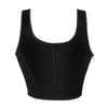 Black Velvet Sexy Overbust Corset Crop Tops Women Front Lace Up Side Zipper Shoulder Strap Bustier Vest Slimming Shaper Camis