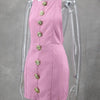 Ladies Elegant Halter Sleeveless Slim White Dress Women Sexy Backless Mini Dress Club Party Dress 2024 New Summer Women Dress