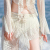 Bikini Sets Women Long Sleeve Irregular Three Pieces Lace-up Summer Sun-proof Vintage European Style Sexy Swimwear Beach Outfit
