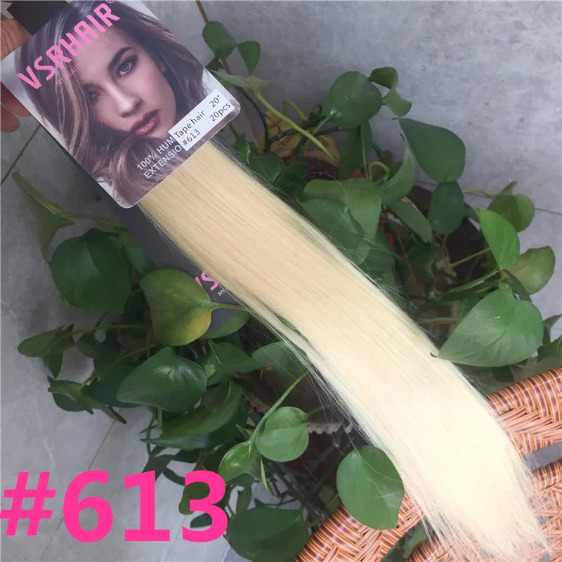 VSR POP PU Super Tape In Human Hair Extension Blonde Piano Color US Strong Adhesive Tape Hair Extensions For Salon