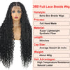 Boho Box Braided Wigs Curly Hair Synthetic Full Lace Front Wigs for Black Women Goddess Locs Braid Wig Bohemian Box Braid Wig
