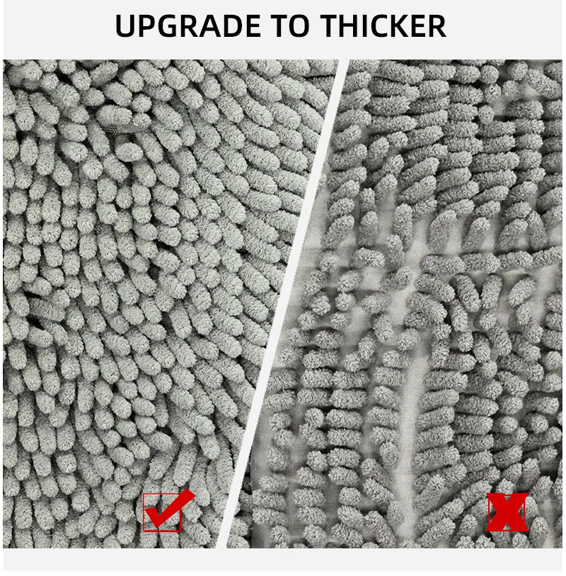 3-piece bathroom chenille floor mat, absorbent anti slip bathroom carpet, bathroom U-shaped foot mat, toilet lid, TPR anti slip
