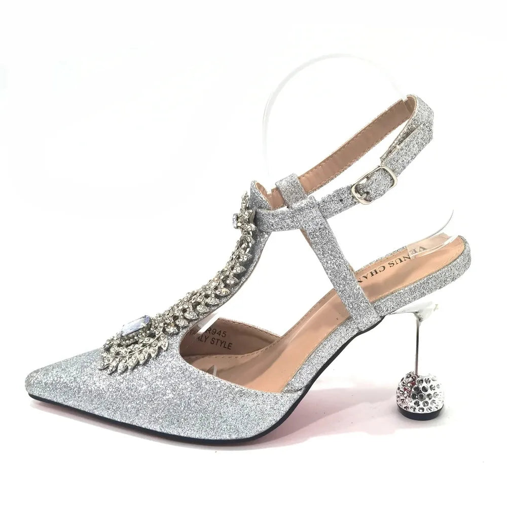 Spot Goods Red Color 2024 New Arrival Special Design Women Party Shoes Matching Bag Set For Luxury Wedding Party Women