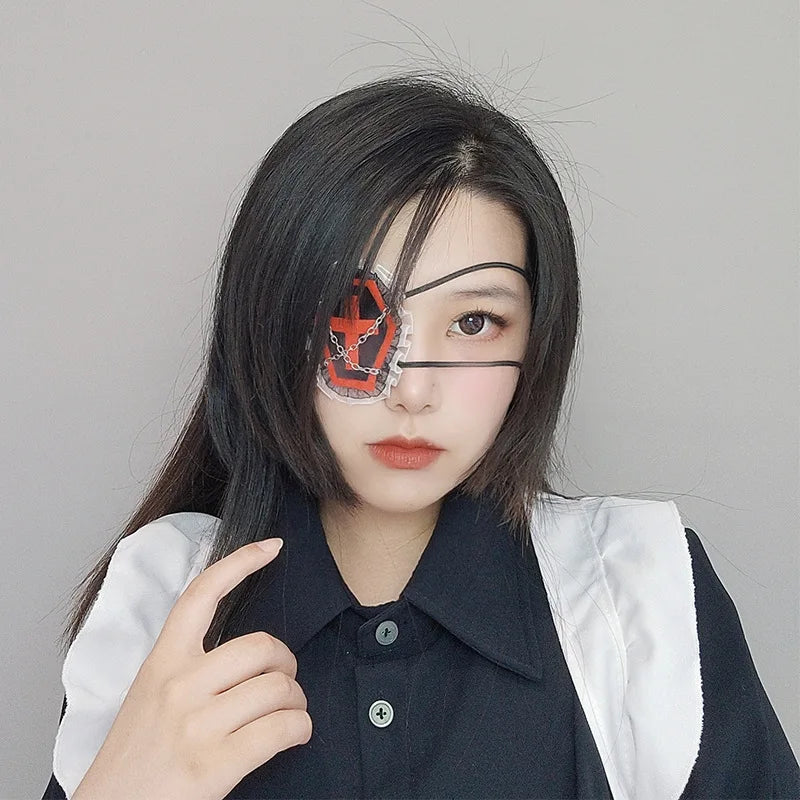 Lolita Gothic One Eye Mask Cosplay Anime Halloween Party Costumes Prop Fancy Dress Christmas Lady Girls Heart Eyewear Xmas Gifts