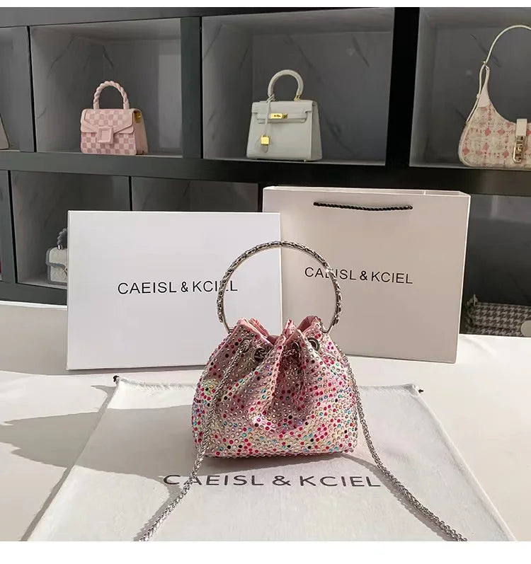 Wedding Party Clutch Purse Glitter Shiny Diamond Banquet Bag Women's Handbag Luxury Fashion Evening Bag Shoulder Chain Bag