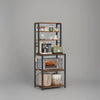 VASAGLE Coffee Bar, 6-Tier Kitchen Shelves with 6 Hooks, Baker’s Rack for Kitchen, Microwave Stand, Industrial