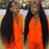 Headband Wigs Human Hair 28 30 32 Inch Water Wave Wigs 100% Real Hair Curly wig None Lace Front Wigs Full Machine Made Wigs