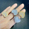 Full Micro Paved CZ Hollow Heart Ring High Quality Iced Out Bling Cubic Zirconia For Women Girlfriend Valentines Finger Jewelry