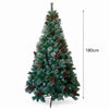 6/7FT Realistic Green Artificial Christmas Tree,Unlit,Decorated with Natural Pinecones & Holly Berries, Quick Setup,Metal Stand