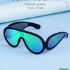 Oversized Wave Mask One-Piece Sunglasses Women Sports Y2K Punk Sun Glasses for Lady 2024 Luxury Brand Steampunk Eyewear Goggle