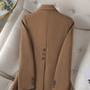 Fashion Women Casual Blazer Ladies Pink Black Blue Coffee Long Sleeve Single Button Female Jacket For Autumn Winter