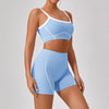 Yoga Set Women Sport Bra Gym Workout Legging High Waist Wide Flare Pant Fitness Sports Shorts Active Wear Suit