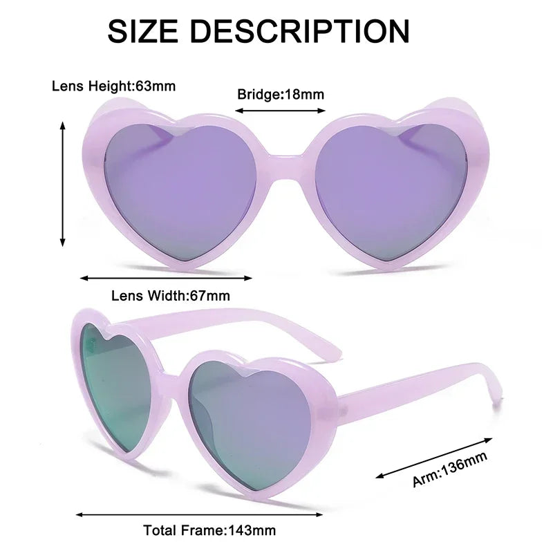 New Love Heart Shaped Polarized Sunglasses Women Fashion Cute Retro Vintage Gradient Sun Glasses UV400 Protection Unisex Eyewear