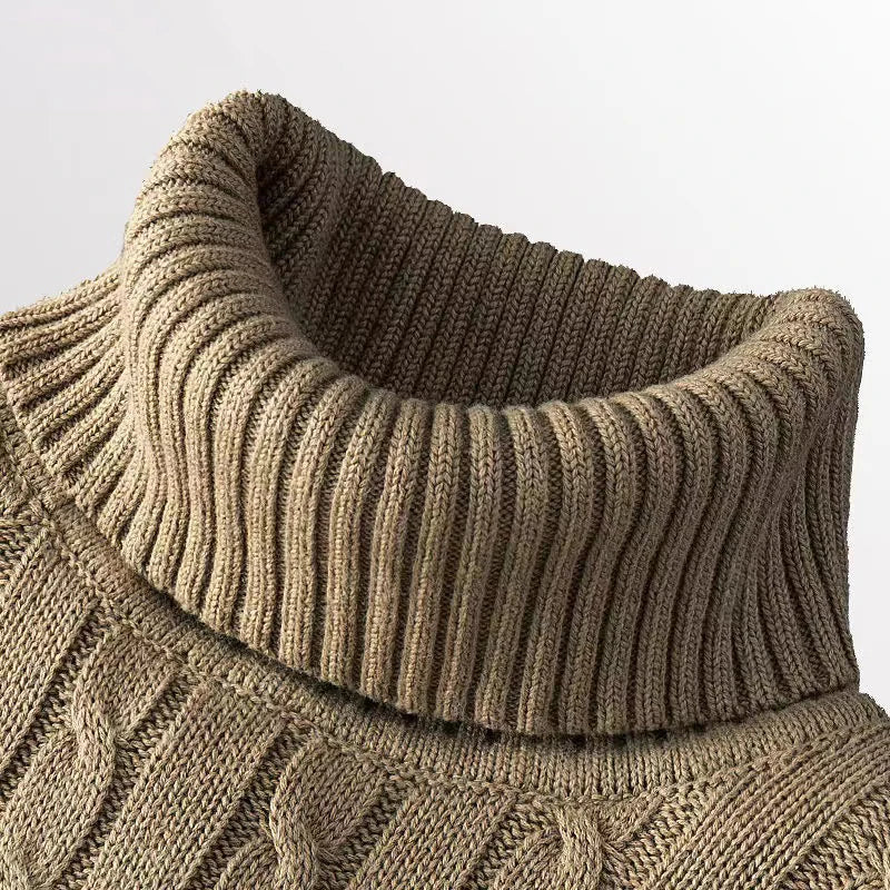 Winter Turtleneck Sweater New Men's Casual Rollneck Knitted Swatshirts Warm Men Jumper Wool Autum Sweaters