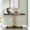 Tribesigns Gold Entryway Table, Modern 39-Inch Console Faux Marble Narrow Wood Sofa with Geometric Metal Legs