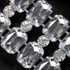Bling Square Rhinestone Choker Necklace Exaggerate Accessories Luxury Women Statements Clavicle Chain Necklace Body Jewelry
