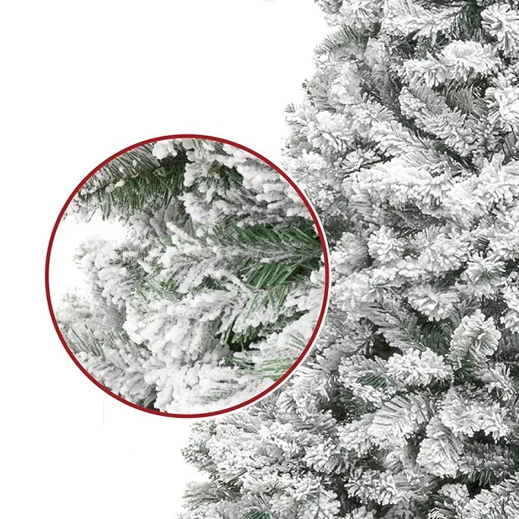 Snowy Flocked Christmas Tree PVC Realistic Frosted Pine with Artificial Snow Perfect for Store Window Displays Holiday Decor