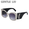 Oversized Cat Eye Sunglasses Women 2024 Luxury Brand Designer Punk Round Sun Glasses For Ladies Trendy Big Frame Eyewear UV400