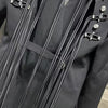 VGH Minimalist Patchwork Drawstring Solid Blazers For Women Notched Collar Long Sleeve Backless Hollow Out Blazer Female Style
