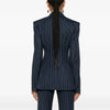 TWOTWINSTYLE Striped Temperament Blazers For Women Notched Collar Long Sleeve Tunic Patchwork Double Breasted Coats Female New