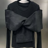 TWOTWINSTYLE Solid Spliced Bowknot T Shirt For Women O Neck Long Sleeve Patchwork Mesh Casual Temperament T Shirts Female Style