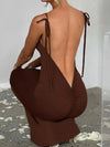 Elegant Deep Open Back Backless Slim Maxi Dress Women Spaghetti Strap Sleeveless Bodycon Long Dress Sexy Club Party Vestidos