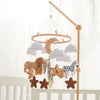 Crib Mobile Bed Bell Wooden Baby Rattles Soft Felt Cartoon Animal Bed Bell Newborn Music Box Hanging Toy Crib Bracket Baby Gifts