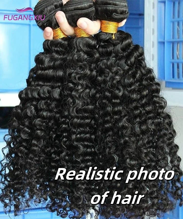 30 Inch Kinky Curly Human Hair Bundles 100% Human Hair Extensions Brazilian Water Wave Bundles Raw Hair Weave Tissage Hair