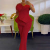 High Waist Strapless Jumpsuit Rivet Collar Lady Evening and Party Tube Top Jumpsuit for Women Elegant Sexy Birthday Jumpsuit
