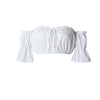 Crop tops women 2024 summer lantern sleeve sexy strapless beach tops plus size red black white ruched crop top