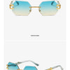Hexagon Rimless Sunglasses Square Women Retro Men Sun Glasses Brand Designer Eyewear UV400 Shades Oculos Female Gafas