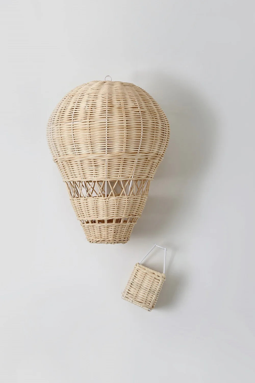 Rattan Hot Air Balloon Decor Hand-woven Wall Hanging Decor Handmade Nordic Photograph Prop for Kids Room Kindergarten Nursery