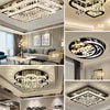 Modern Luxury Crystal LED Chandelier For Living Room Bedroom Dining Room Kitchen Ceiling Lamp Silver Chrome Remote Control Light