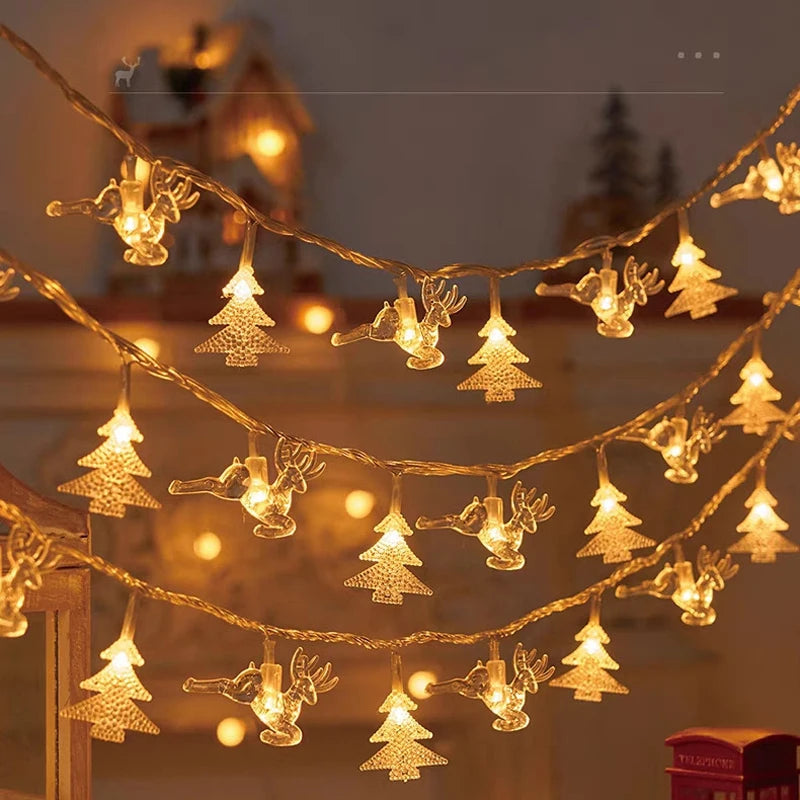 3M Christmas Lights LED Snowflake String Lights Xmas Fairy Light Lamp For Home New Year Party Supplies Christmas Tree Decor
