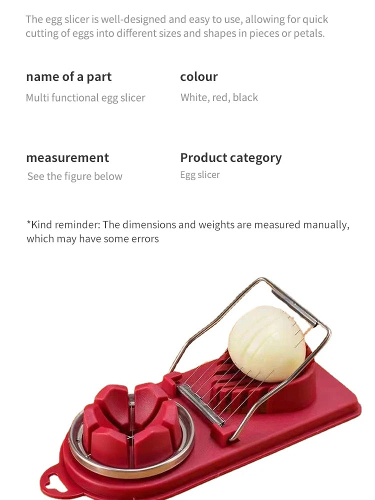 Multifunctional Egg Slicers Stainless Steel Slicer Fancy Splitter Egg Cutting Tool Home Two In One Egg Cutter Kitchen Gadgets