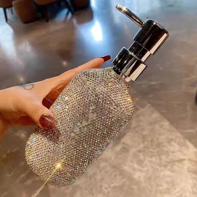 500ml plastic dispenser empty bottle diamond-encrusted Hotel Bathroom Conditioner Shampoo Body wash press lotion bottle