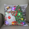 45cm Glowing Santa Claus Pillowcase with Led Lights 2023 New Year Decoration for Home Christmas Ornament Decor Led Cushion Cover