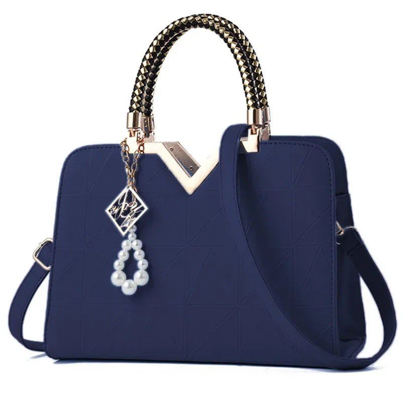 Women Handbag Patchwork Shoulder Messenger Office Work PU Leather Female Bag Ladies Luxury Fashion Elegant