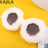 Cat Eye Sunglasses Women Punk Soft Fur Velvet Ladies Sun Glasses 2024 Luxury Brand Trendy Shades Eyewear Oculos De Sol Feminino