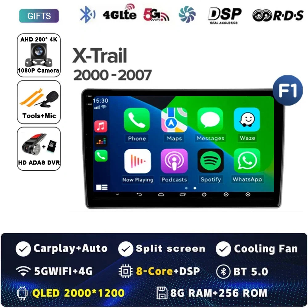 Android 14 Carplay Auto For Nissan X-Trail X Trail X - Trail 1 T30 2000 - 2007 Car Radio Multimedia Video Player Navigation GPS