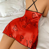 Heart Letter Print Nightdress Casual Round Neck Spaghetti Strap Sleep Dress Women's Sleepwear Dresses
