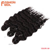 FASHION IDOL 24 Inch Synthetic Hair Water Wave Braiding Hair Extensions Ombre Rainbow color Deep Wave Curl Twist Crochet Hair