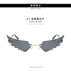 2024 new rimless glasses personalised wings runway fashion women's sunglasses